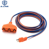 America Outdoor Power Extension Leads Plug 3 Cables 14AWG Usado no mercado da América do Sul da Colômbia 15A 125V