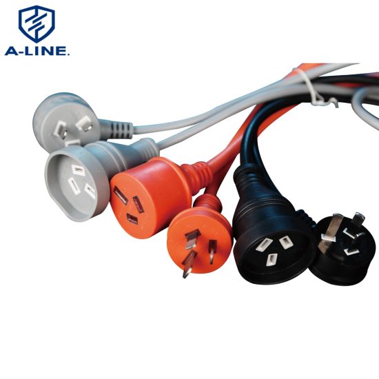 H07VV-F 1,5mm2 Austrália Mains Plug to Free End Power Cords Cabo de extensão elétrica