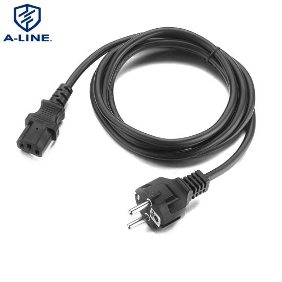VDE aprovou 3 pinos com cabo de alimentação reto com conector C5
