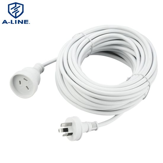 Cordão de extensão transparente da Austrália 10m com 10a, 250V, H07VV-F 3*1,5mm2 