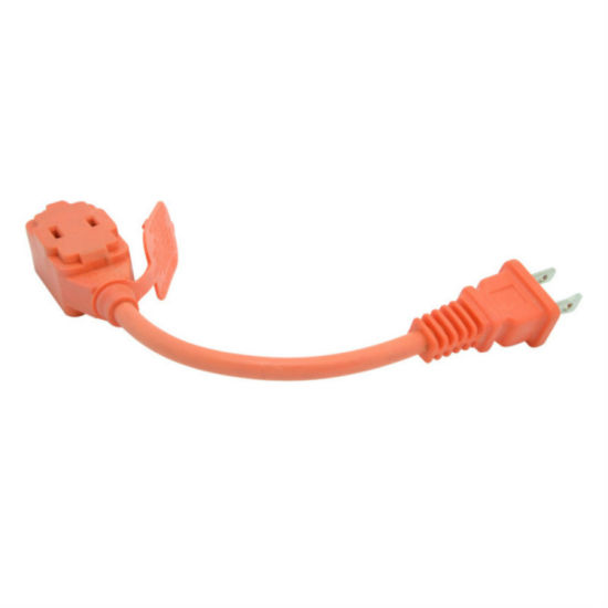 8ft America Type Extension Cord 18AWG com 2 tomadas de extensão de potência soquete