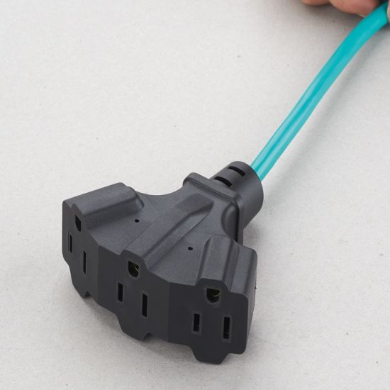 Indoor Multi-Purpose US 3-Outlet 13A 125V SJT 16AWG Extension Cord