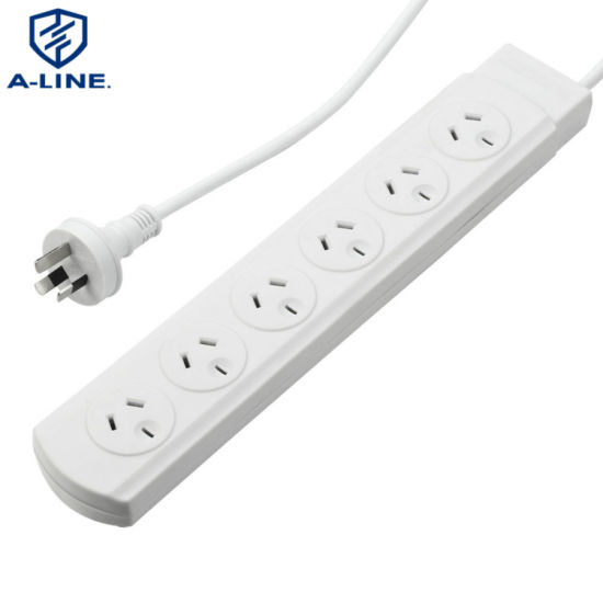 Durável 10a SAA Aprovado pela tira de energia de 6 saídas para eletrodomésticos
