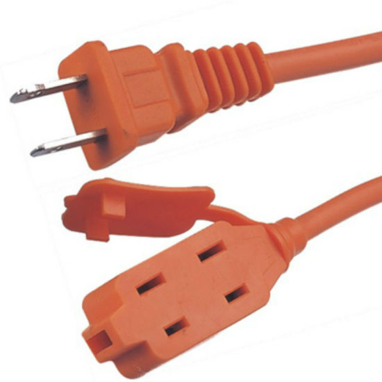 8ft America Type Extension Cord 18AWG com 2 tomadas de extensão de potência soquete