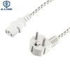 OEM Aprovação VDE European 3Pins Power Plug com fio trançado