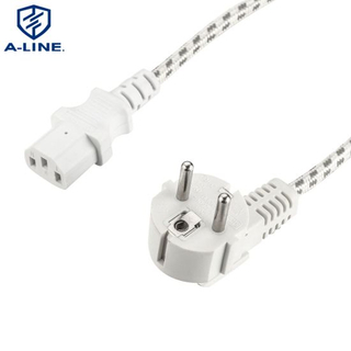 OEM Aprovação VDE European 3Pins Power Plug com fio trançado