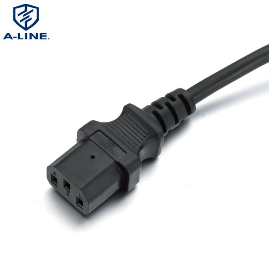 Ângulo reto europeu de 3 pinos CA com conector C13