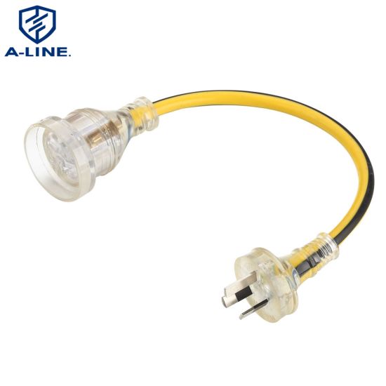 Cordão de extensão transparente da Austrália 10m com 10a, 250V, H07VV-F 3*1,5mm2 